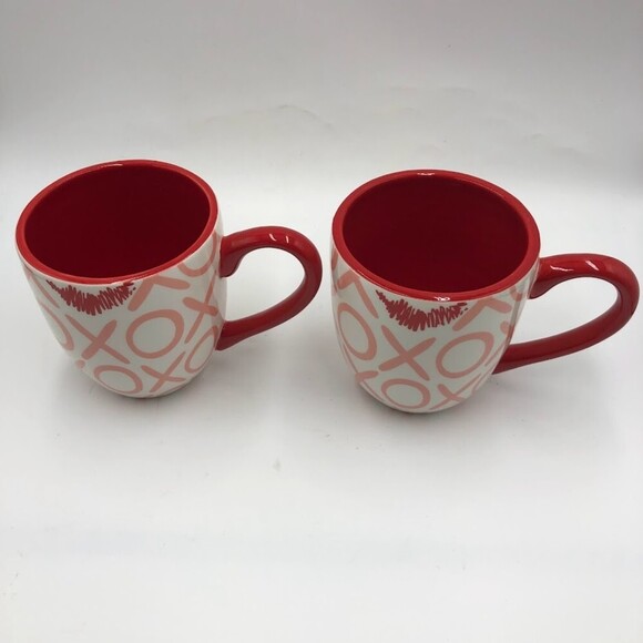 Coton Colors Oversized Ceramic Set of 2 Mugs by Laura Johnson Lipstick XOXO - Picture 9 of 12